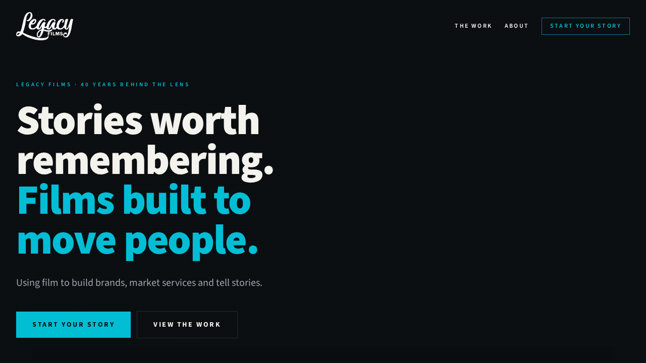 Legacy Films website redesigned by SiteBop